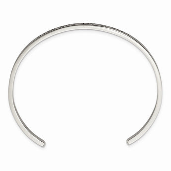 Stainless Steel Polished w/Enamel/Crystal ALL YOU NEED 3mm Cuff Bangle