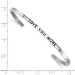 Stainless Steel Polished Enamel/Crystal LOVE YOU MORE 3mm Cuff Bangle