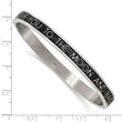 Stainless Steel Polished Black Enamel LOVE YOU TO THE MOON 6mm Bangle