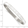 Stainless Steel Polished White Enamel ALWAYS IN MY HEART 6mm Bangle