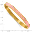Stainless Steel Polished Yellow IP Pink Enamel LOVE YOU MORE 6mm Bangle
