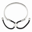 Stainless Steel Polished Black Enamel & Nylon LITTLE THINGS Adj Bangle