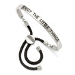 Stainless Steel Polished Black Enamel & Nylon LITTLE THINGS Adj Bangle