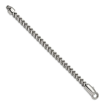 Stainless Steel Antiqued and Polished Franco Link 8.5in Bracelet