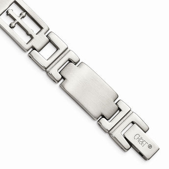 Stainless Steel Cross 8.25in Bracelet