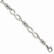Stainless Steel Polished Infinity 4 Leaf Clover w/1in ext 6.5in Bracelet