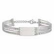 Stainless Steel Polished Multi Strand w/.75in ext 6.5in ID Bracelet