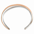 Stainless Steel Polished Rose IP-plated Layered and Twisted Cuff Bangle