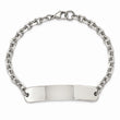 Stainless Steel Polished Cable Chain 8in ID Bracelet