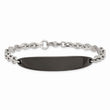Stainless Steel Polished Black IP-plated 8in ID Bracelet