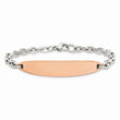 Stainless Steel Polished Rose IP-plated 7in ID Bracelet