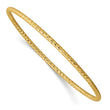 Stainless Steel Polished Textured Yellow IP-plated 2mm Slip on Bangle