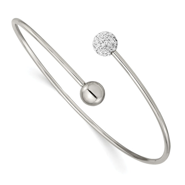 Stainless Steel Polished with Preciosa Crystal Bangle