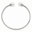 Stainless Steel Polished w/Preciosa Crystal & Imit. Shell Pearl Bangle