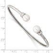Stainless Steel Polished w/Preciosa Crystal & Imit. Shell Pearl Bangle