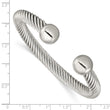 Stainless Steel Polished 7.3mm Cuff Bangle