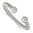 Stainless Steel Polished 7.3mm Cuff Bangle