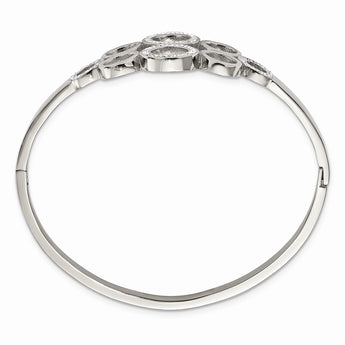 Stainless Steel Polished with Preciosa Crystal Hinged Bangle