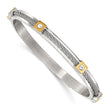 Stainless Steel Polished Yellow IP-plated w/Preciosa Crystal Hinged Bangle