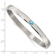 Stainless Steel Polished with Blue Preciosa Crystal 6mm Hinged Bangle