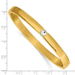Stainless Steel Polished Yellow IP-plated Preciosa Crystal 6mm Hinged Bangl