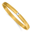 Stainless Steel Polished Yellow IP-plated Preciosa Crystal 6mm Hinged Bangl