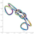 Stainless Steel Polished Rainbow IP-plated Knot Cuff Bangle