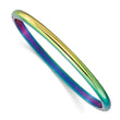 Stainless Steel Polished Rainbow IP-plated 4mm Hinged Bangle