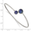 Stainless Steel Polished with Lapis Flexible Bangle
