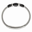 Stainless Steel Brushed & Polished Black IP & Rubber Adj.8 to 8.75in Bracel