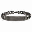 Stainless Steel Brushed Antiqued White Bronze Plated 8.75in ID Bracelet