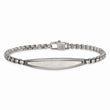 Stainless Steel Antiqued White Bronze Plated Scratch Finish  8.5in Bracelet