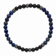 Stainless Steel Brushed Antique Bronze-plated Black Agate/Lapis Bracelet