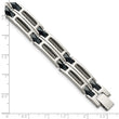 Stainless Steel and Blue Ceramic Fancy Link Bracelet