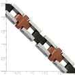 Stainless Steel Brown & Black IP-plated 8.75in Bracelet