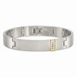 Stainless Steel with 14k Accent Diamond ID Bracelet