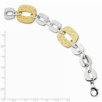 Stainless Steel Yellow IP-plated Square Link Bracelet
