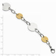 Stainless Steel Yellow IP-plated Circle 9in Bracelet