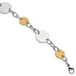 Stainless Steel Yellow IP-plated Circle 9in Bracelet