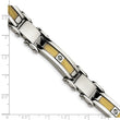 Stainless Steel Yellow IP-plated Cable with CZs Bracelet