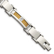 Stainless Steel Yellow IP-plated Cable with CZs Bracelet