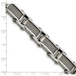 Stainless Steel Wire Brushed & Polished 8.5in Bracelet