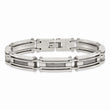 Stainless Steel Wire Brushed & Polished 9in Bracelet