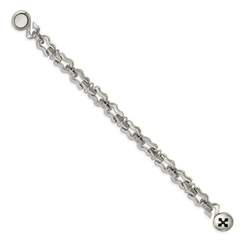 Stainless Steel Polished Magnetic Clasp 8.5in Bracelet