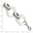 Stainless Steel White Ceramic Link Bracelet