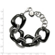 Stainless Steel Black Ceramic Link Bracelet