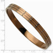 Stainless Steel Polished Brown IP Plated w/ CZs Bangle