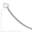 Stainless Steel Polished Open Link w/ Open Heart 8.5in Bracelet