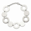 Stainless Steel Polished Circles 7.5in Bracelet