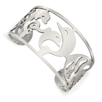 Stainless Steel Dolphins Cuff Bangle